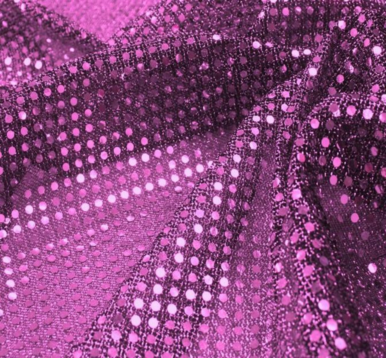 1 Yard Fuchsia 3 mm Confetti Dot Sequin Fabric on American Knit 41/42″ Wide, Lightweight Costume